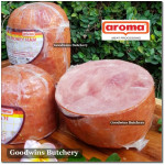 Aroma Bali frozen pork HAM HONEY half cut as steaks 1cm 3/8" (price/pack 5pcs 1kg)